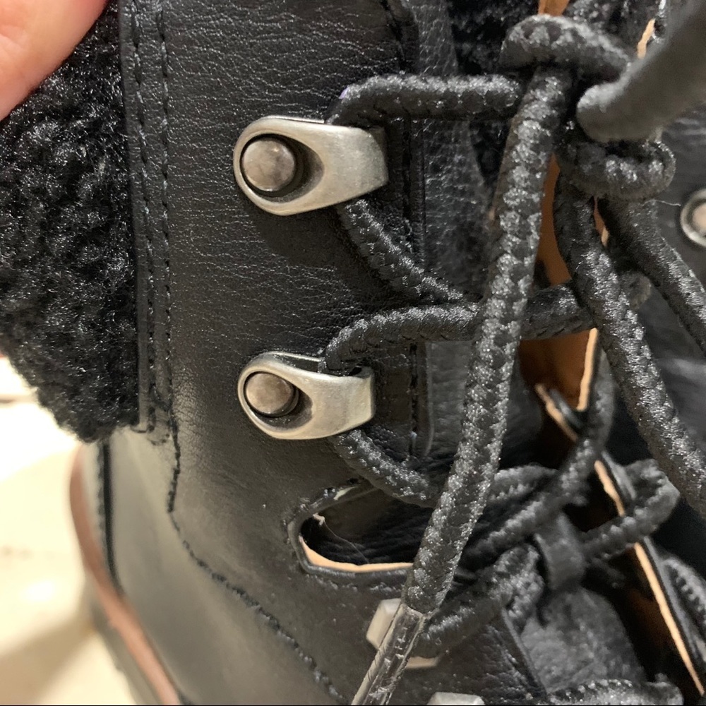 Indigo Irard Black Lace Up Sherpa Hiker Boot 5.5 - Picture 12 of 15